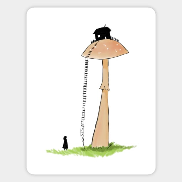 Mushroom House Magnet by ivielim